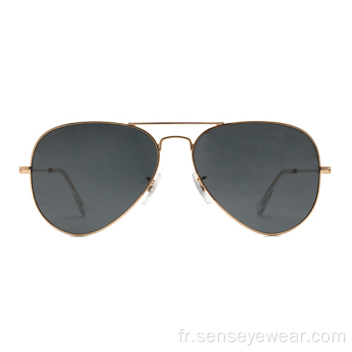 Louces de verres pour hommes en acier inoxydable classiques Lunettes de soleil